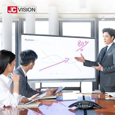 JCVISION 75 นิ้ว JCHUB แผนที่แบนปฏิกิริยาที่มีสีดํา/เงิน IR 20 จุดสัมผัสสําหรับการศึกษา/การประชุม