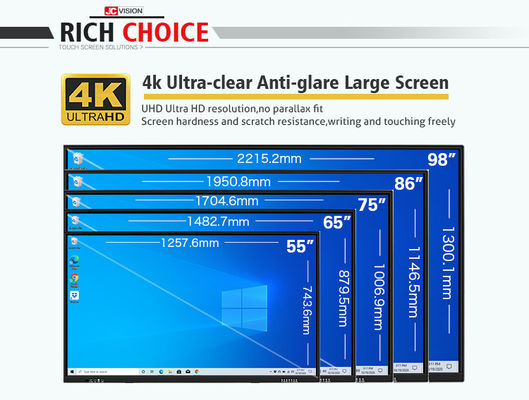 กระดานไวท์บอร์ดแบบโต้ตอบ 20 จุดสัมผัส ระบบการประชุมหน้าจอ LCD โปรเจคเตอร์