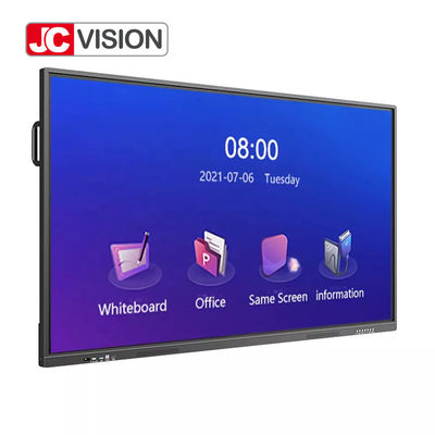กระดานไวท์บอร์ดอัจฉริยะแบบโต้ตอบขนาด 65 นิ้ว 4k ระบบคู่สำหรับ การศึกษา