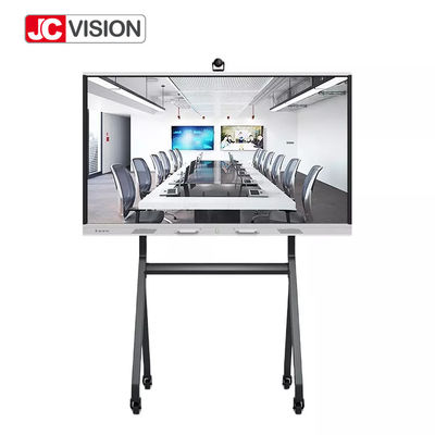 กระดานไวท์บอร์ดแบบโต้ตอบ JCVISION 3840 × 2160 UHD 75 นิ้ว 4K มุมมองภาพ 178 องศา