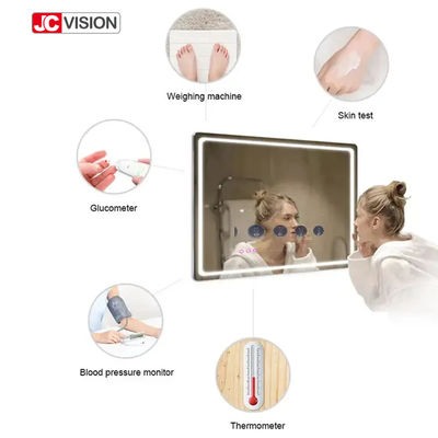 กระจกเงาห้องน้ำ LED อัจฉริยะกันน้ำ Android พร้อมหน้าจอสัมผัส LED TV IP65
