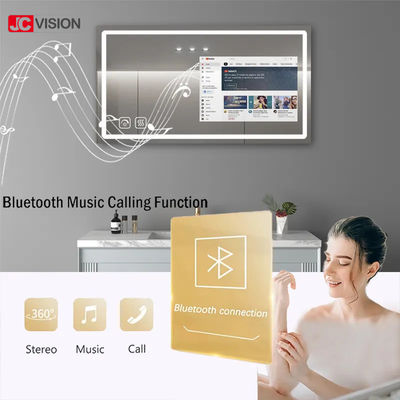 กระจกเงาห้องน้ำ LED อัจฉริยะกันน้ำ Android พร้อมหน้าจอสัมผัส LED TV IP65