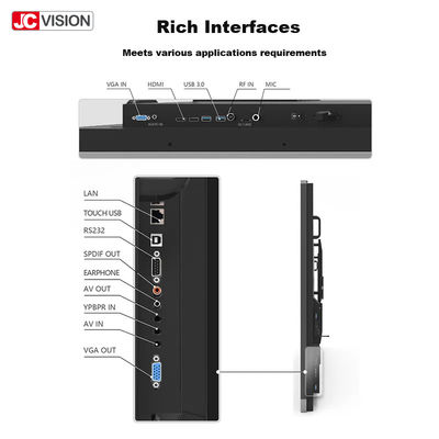 JCVISION กระดานอัจฉริยะแบบโต้ตอบหน้าจอสัมผัสอินฟราเรดขนาด 105 นิ้ว Android 11