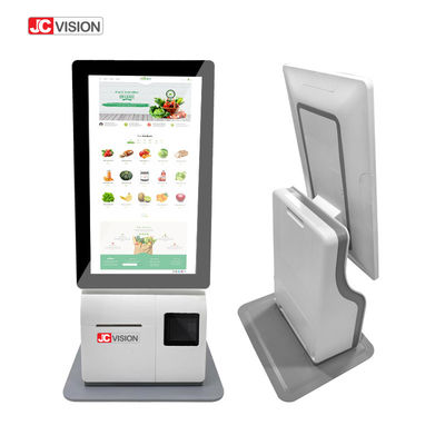 JCVISION สีขาว 15.6 นิ้ว เซลฟ์ เซอร์วิส เช็คเอาท์ คิโอสก์ แอนดรอยด์ 11.0 เครื่อง POS