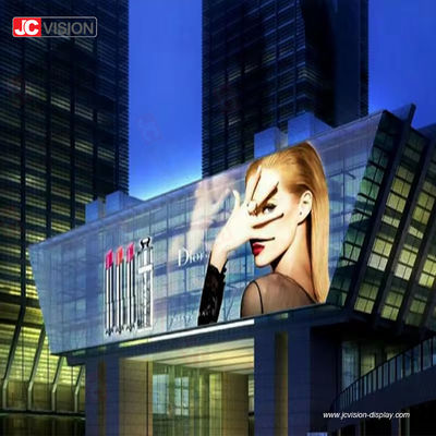 JCVISION แสงสว่างสูง หน้าโปร่งจอ LED หน้าจอกระจกหน้าต่าง ผนังวีดีโอ