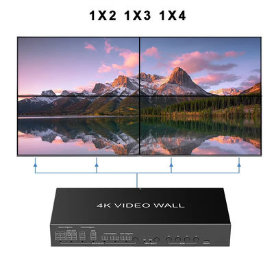 JCVISION วิดีโอ 4K JCVISION วอลล์ HDMI2.0 Matrix 2 ช่องเข้า 4 ช่องออก พร้อมเอาต์พุตวิดีโอวอลล์ 2x2 ปรับได้เอง เอาต์พุตเสียง L/R