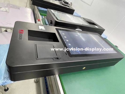 JCVISION คิออสค์สั่งซื้อบริการตนเอง 24 นิ้ว พร้อมเปลือกโลหะทนทานและการบริโภคพลังงานสูงสุด 108W