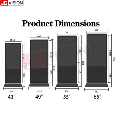 จอแสดงผลป้ายดิจิทัลแนวตั้ง 8ms จอแสดงผลทีวี LCD ดิจิทัล 8GB ROM