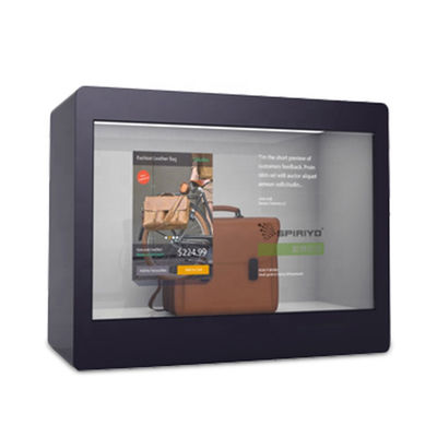 กล่องแสดงผล LCD โปร่งใสหน้าจอสัมผัส LCD โปร่งใสสำหรับโฆษณา ขนาด 21.5 นิ้ว
