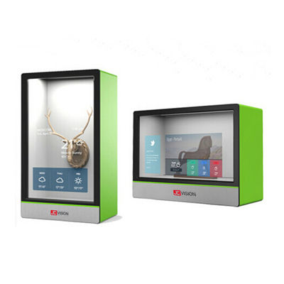 กล่องแสดงผล LCD โปร่งใสหน้าจอสัมผัส LCD โปร่งใสสำหรับโฆษณา ขนาด 21.5 นิ้ว