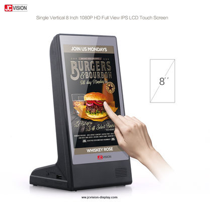 HD Kiosk LCD Touch Screen แอนดรอยด์ สแตนด์ โต๊ะเมนูร้านอาหาร Power Bank 8 นิ้ว