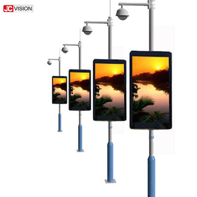 ป้ายดิจิตอลกลางแจ้ง P6 Wifi ป้ายไฟอัจฉริยะ LED แสดงผลบนเสา