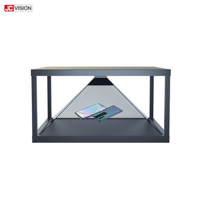 19 นิ้ว หน้าจอ LCD กระจกใส 360 องศา 3D Hologram Glass Pyramid Showcase