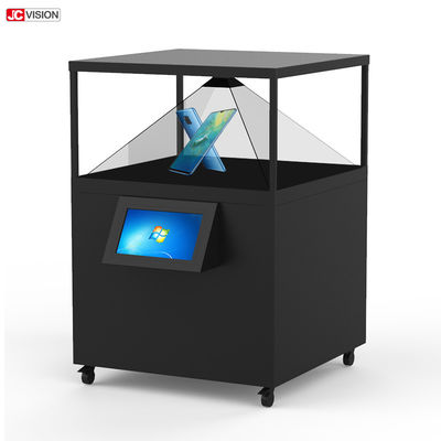 ตู้โชว์หน้าจอ LCD โปร่งใส 360 องศา จอแสดงผลสามมิติแบบโฮโลแกรมทรงปิรามิด 80x80 ซม.