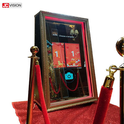 กระจกเงาโฟโต้บูธขนาด 55 นิ้ว 65 นิ้ว, งานแต่งงานแบบพกพา Magic Mirror Photo Booth Kiosk