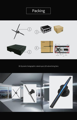 หมุน Micro 3D Hologram LED Fan, WIFI 3D Hologram Projection 65 ซม