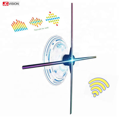 จอแสดงผลภาพสามมิติแบบโฮโลแกรม 3 มิติ 360 องศา 100 ซม. พร้อม Wifi และแอปพลิเคชัน ใบพัด 4 ใบ