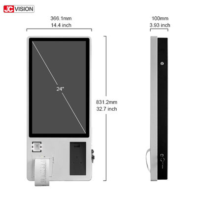 ตู้ Kiosk ตั้งพื้น หน้าจอสัมผัส 23 นิ้ว 250nits 5ms 240VAC สำหรับการชำระเงิน
