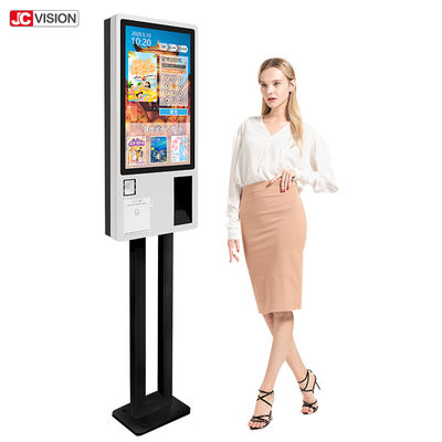 JCVISION คิออสค์สั่งซื้อบริการตนเอง 24 นิ้ว พร้อมเปลือกโลหะทนทานและการบริโภคพลังงานสูงสุด 108W