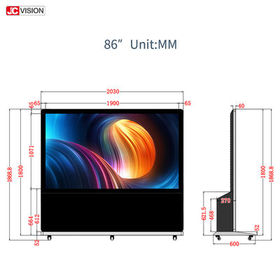 สภาพภูมิทัศน์ 3840x2160 86in touchscreen LCD Kiosk แอนดรอยด์42