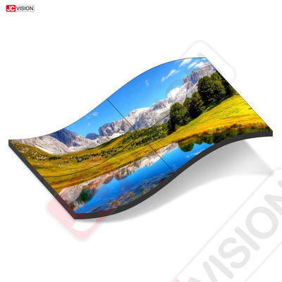 55 นิ้ว Custom full color curved screen ผิวโครงการโฆษณาแบบยืดหยุ่นบาง LED