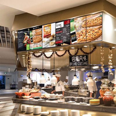 ป้ายแสดงผลดิจิทัลในร่ม TFT ขนาด 43 นิ้ว สำหรับเมนูร้านอาหาร