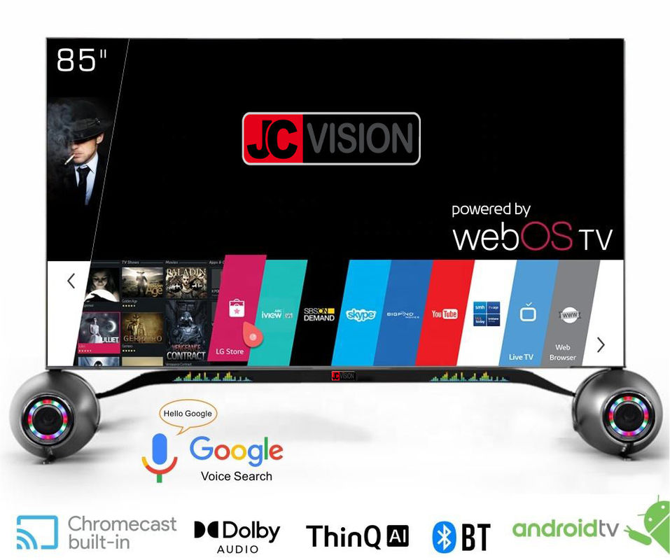 ภายในห้องแสดงสัญญาณดิจิตอล 85 นิ้ว Smart 4K TV กับ Android 11 1 และมุมชม 178x178