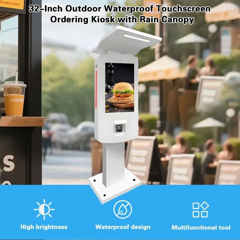 Nvidia Chipset 24" Outdoor Waterproof IP55 Self Service Payment Kiosk รายละเอียดรวดเร็วของเทอร์มินอลการชําระเงินหน้าจอสัมผัสภายนอก