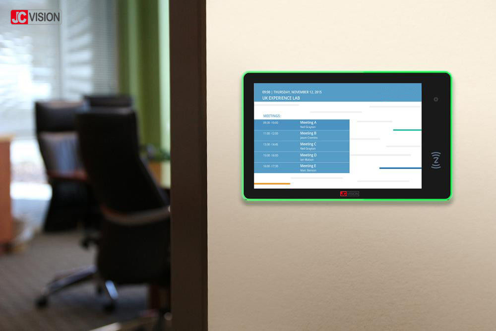 หน้าจอแสดงผลห้องประชุม POE ขนาด 10.1 นิ้ว IPS WiFi Android Conference Room Scheduler