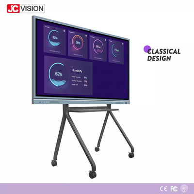 กระดานไวท์บอร์ดอัจฉริยะ LCD 4k สีเงิน I7 RAM 4GB สัมผัส 20 จุด สำหรับการสอนในชั้นเรียน/การประชุม