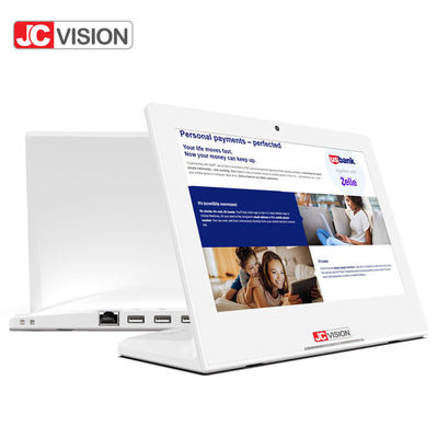 JCVISION หน้าจอโฆษณาขนาด 10.1 นิ้ว รูปตัว L แท็บเล็ต Android สำหรับแสดงความคิดเห็น