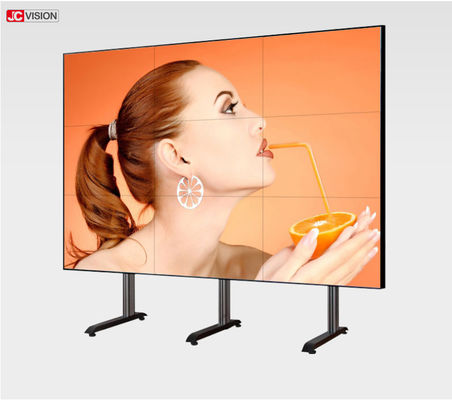 หน้าจอวิดีโอวอลล์ LCD ขอบ 0.88 มม. 500cd/m2 Jcvision ขนาด 55 นิ้ว 6.77M สี