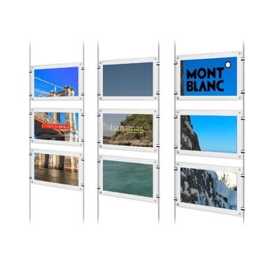 จอแสดงโปสเตอร์ LCD อะคริลิค A4 Jcvision แบบมีขอเกี่ยว Rod LGP หนา 8 มม.